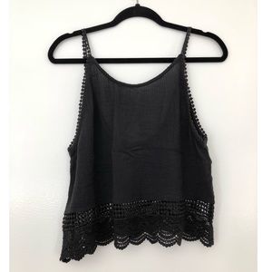 ECOTE • Cropped Tank with Lace Hem